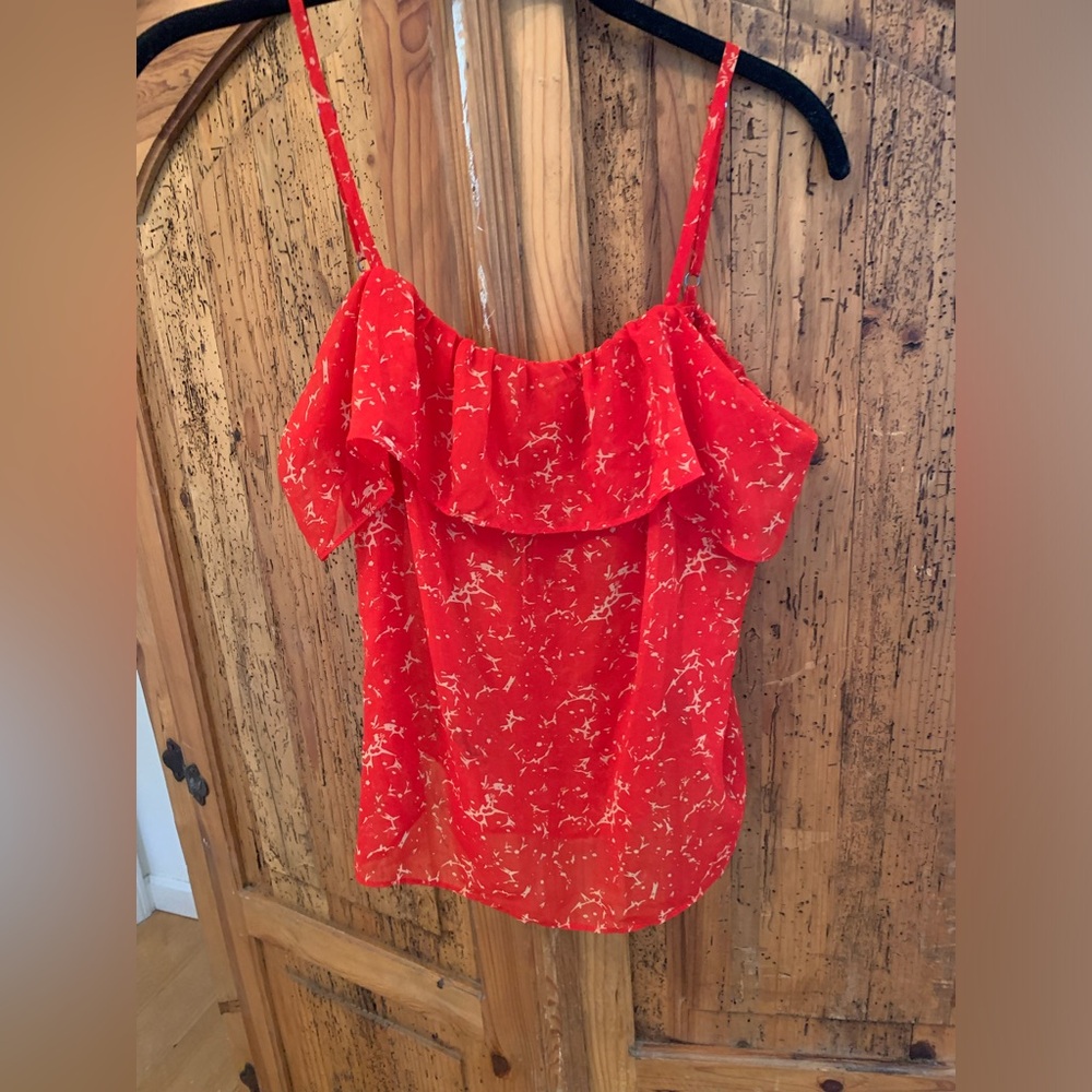 Patterson J. Kincaid Blouse, Size XS, Red, Spaghetti Strap
